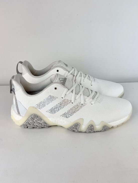 Men\'s 15 Adidas CodeChaos 22 Golf Shoes -Cloud white/Silver Metallic/Gray Two main image 9